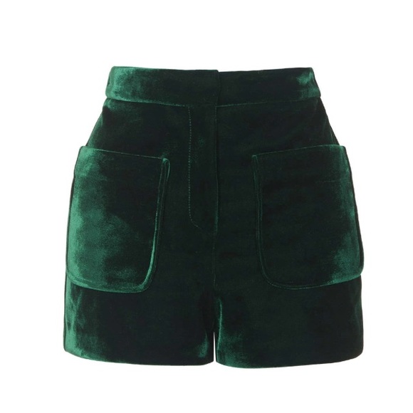 topshop velvet shorts